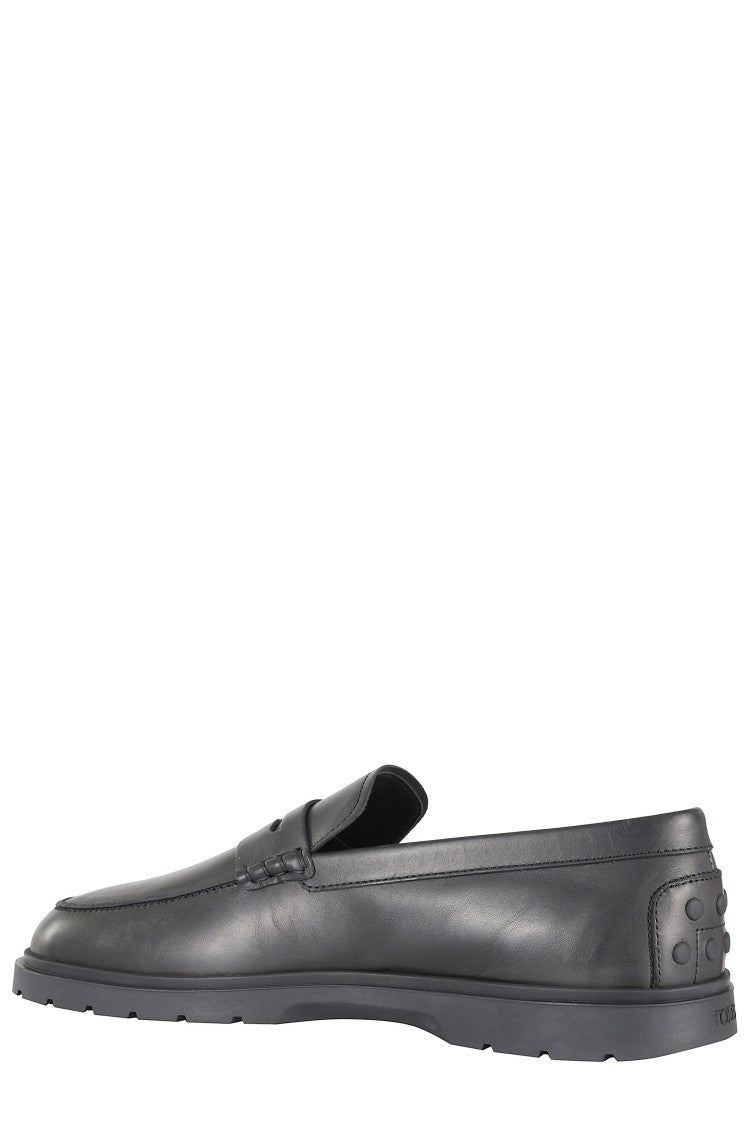Tod's Black Hybrid Summer Moccasin 59K Leather Loafers