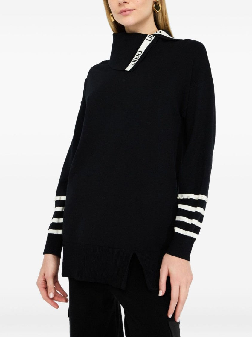 Liu Jo Asymmetrical Collar Knit Sweater