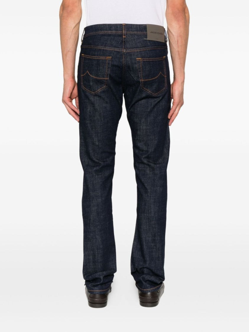 Jacob Cohen Straight Leg Denim Jeans With Classic Five-Pocket Design