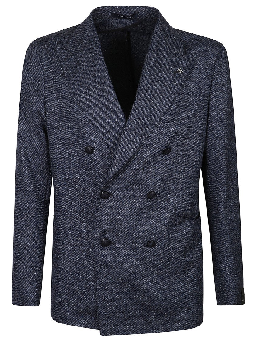 Tagliatore Montecarlo Herringbone Double-Breasted Blazer