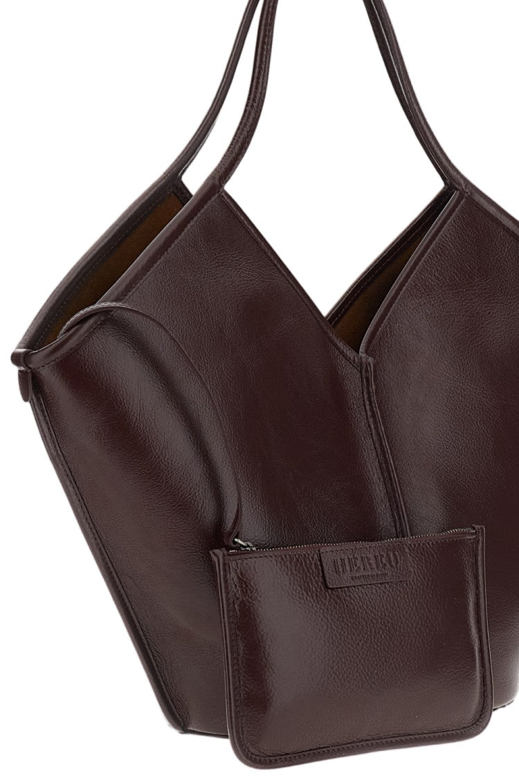 Hereu Red Leather Calella Distressed Tote Bag