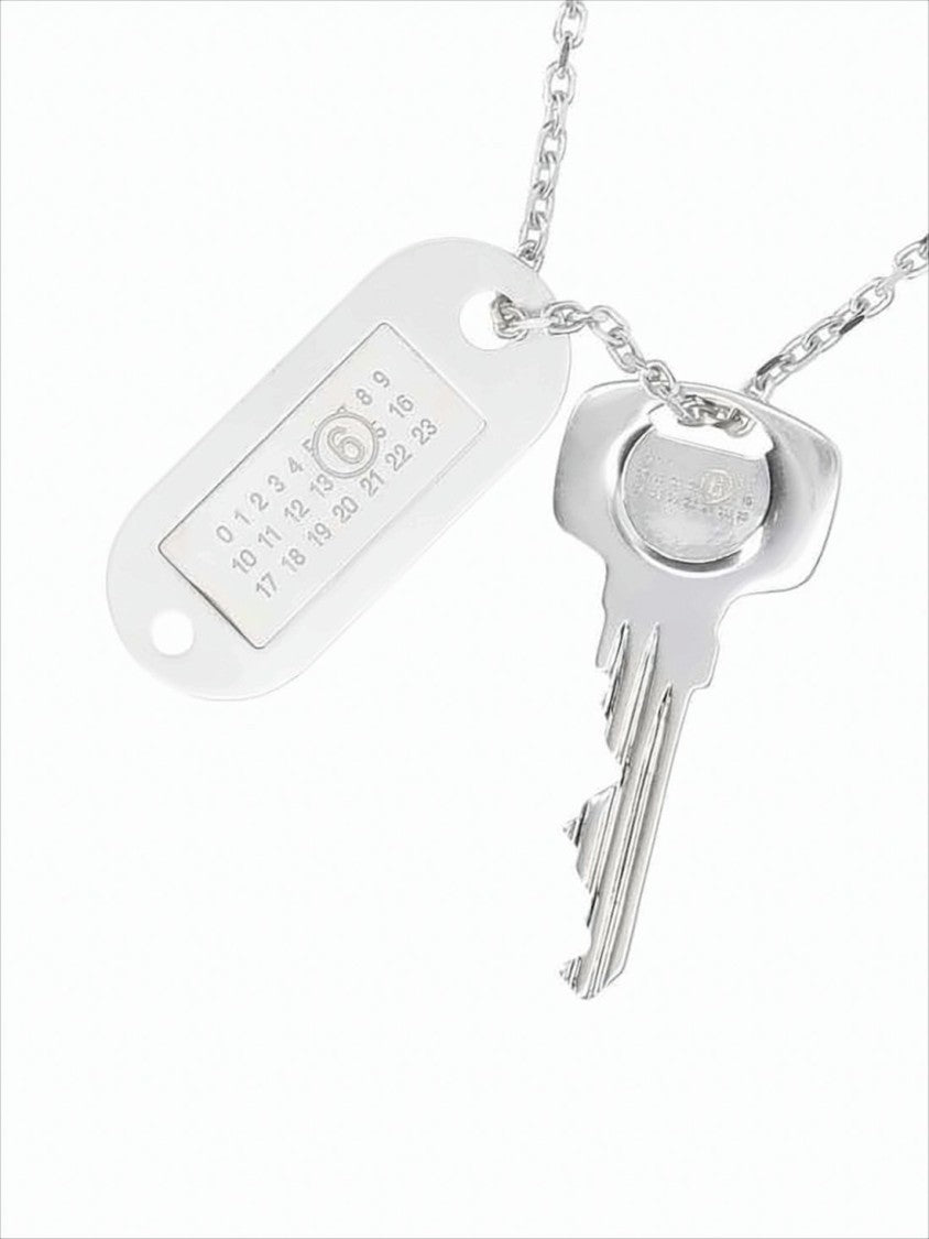 Mm6 By Maison Margiela Polished Brass Necklace With Key