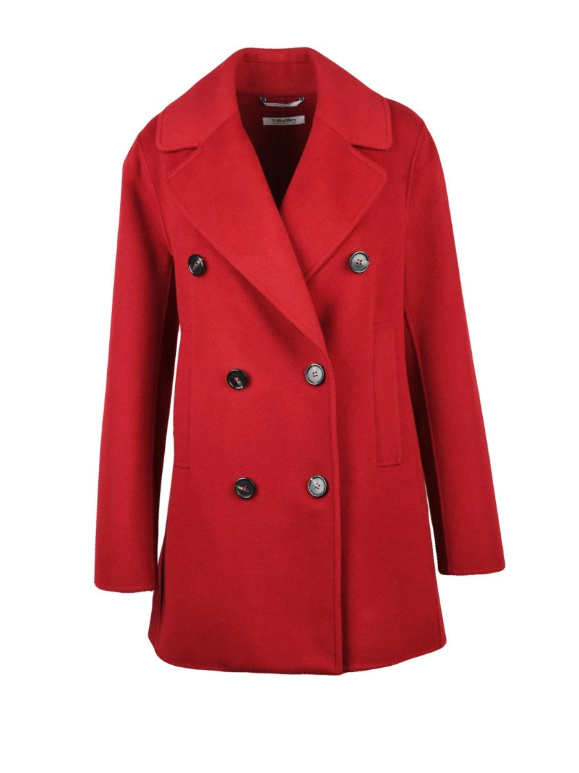 Max Mara Double-Breasted Virgin Wool Caban Coat With Wide Lapel