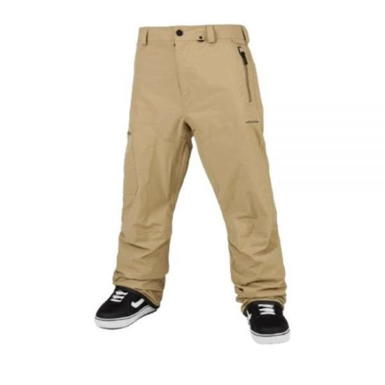 Volcom Brown Straight-Cut Pants With Zip Pocket And Minimalist Design