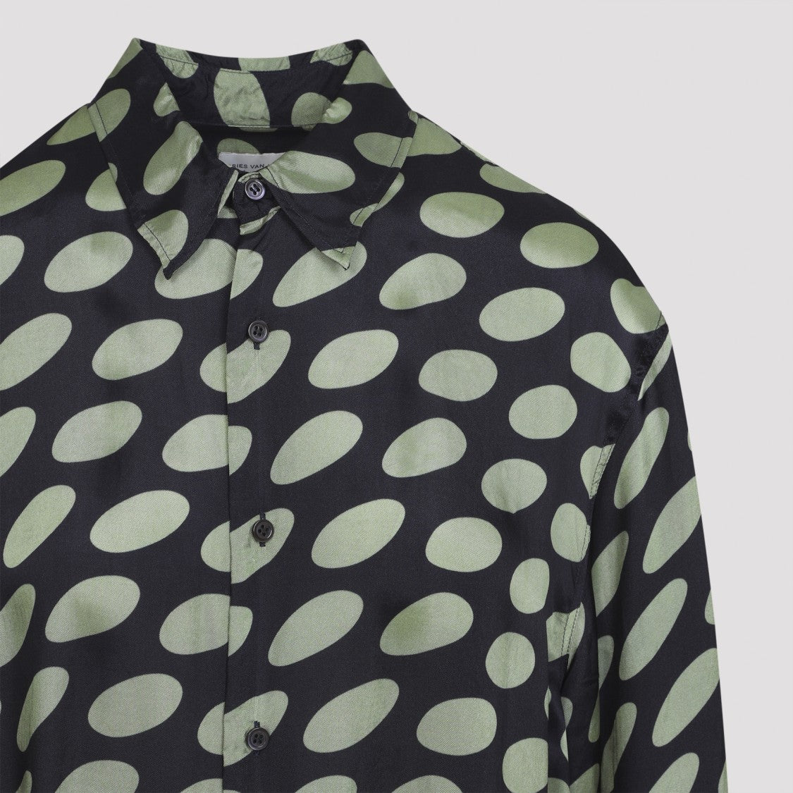 Dries Van Noten Button-Up Black Shirt