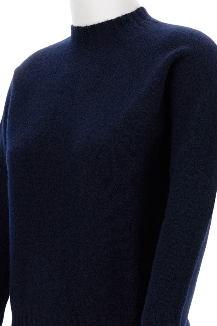 Drumohr Blue Plain Wool Crewneck Sweater