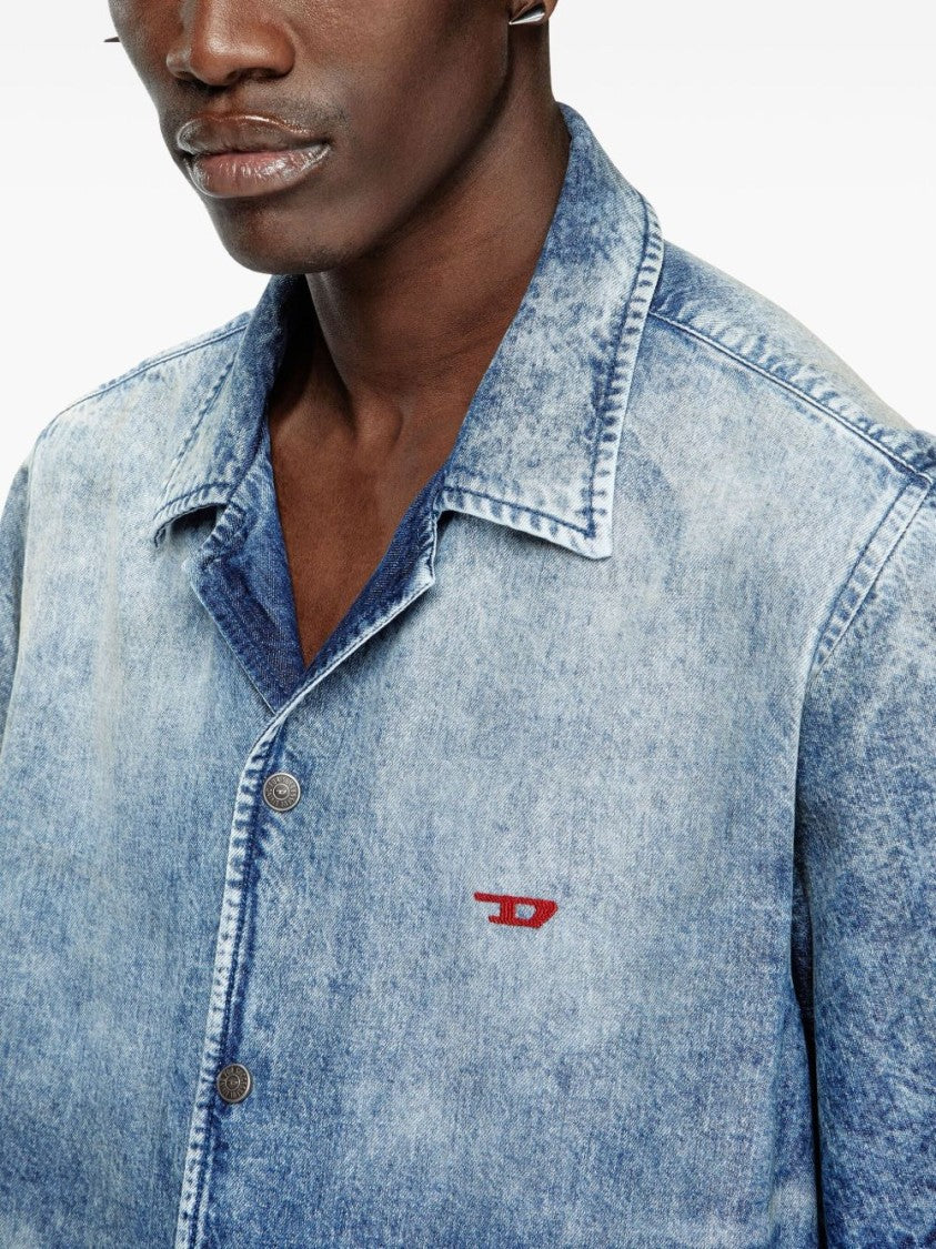Diesel Faded Indigo Blue Denim Shirt
