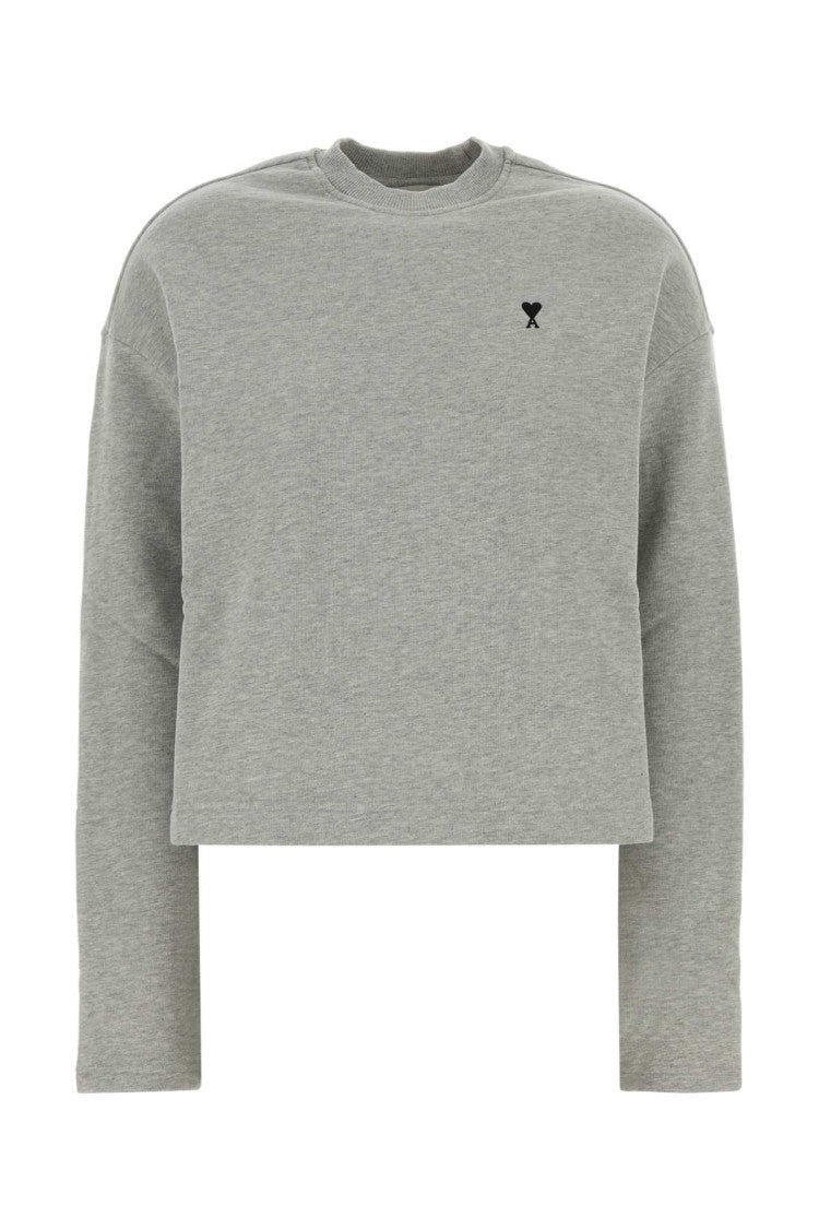 Ami Grey Cotton Sweatshirt