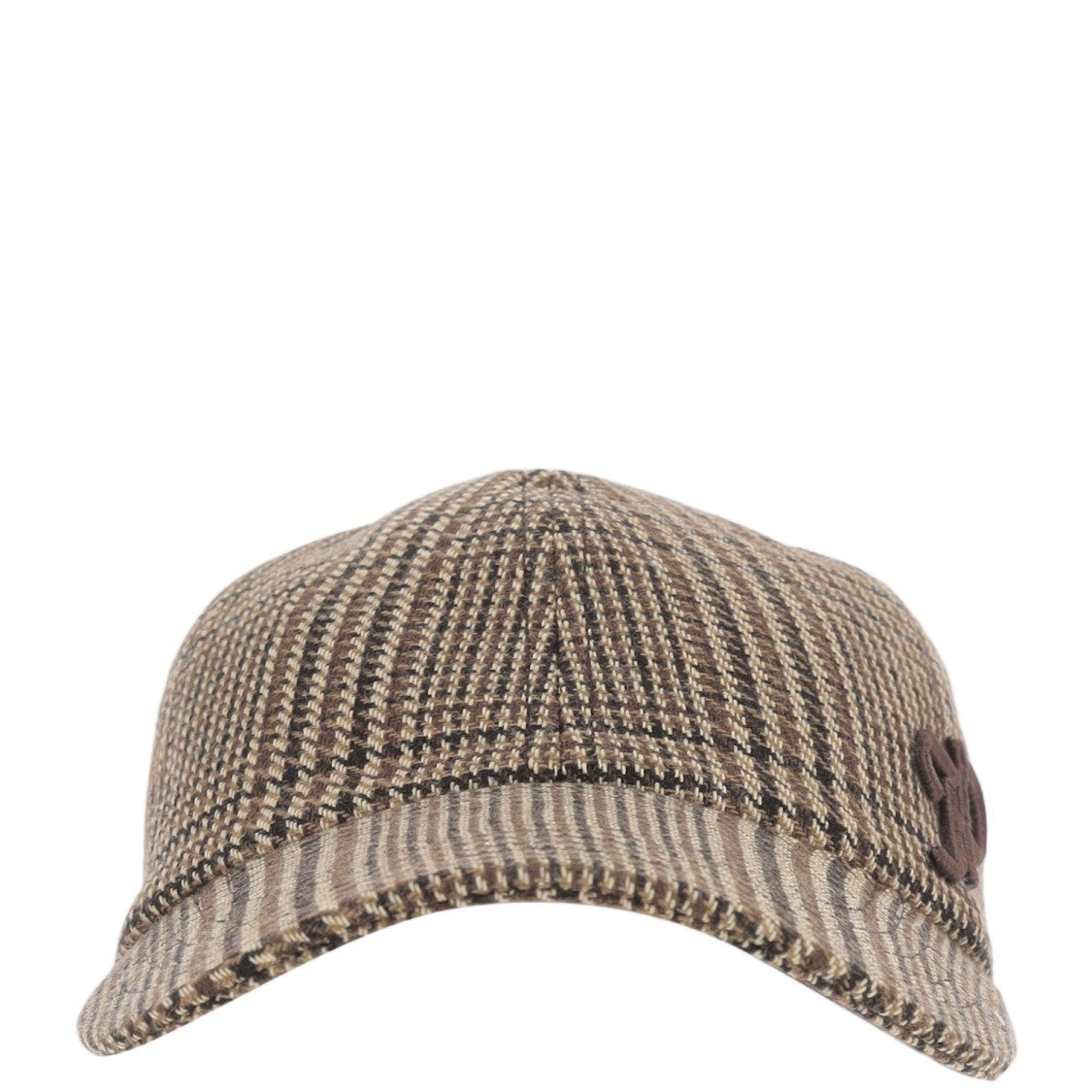 Patou Multi Check Wool-Blend Baseball Cap