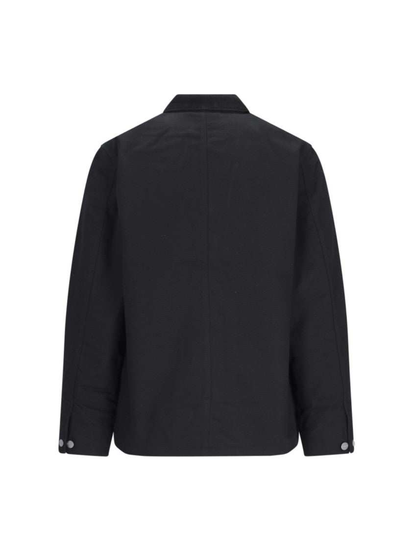 Carhartt Wip Black Michigan Waterproof Cotton Shirt Jacket