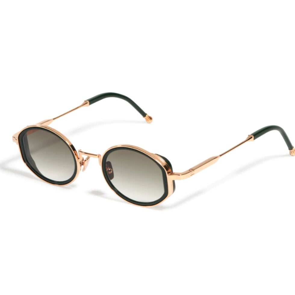 John Dalia Jared Metallic Gold Sunglasses With Geometric Edges