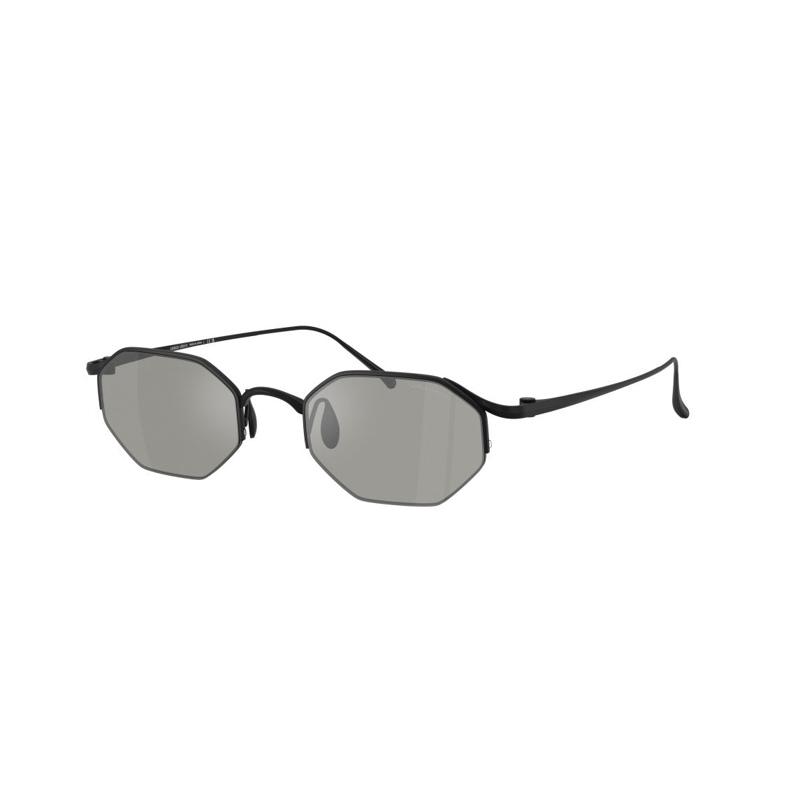 Giorgio Armani 0Ar6171t Geometric Octagonal Black Titanium Sunglasses
