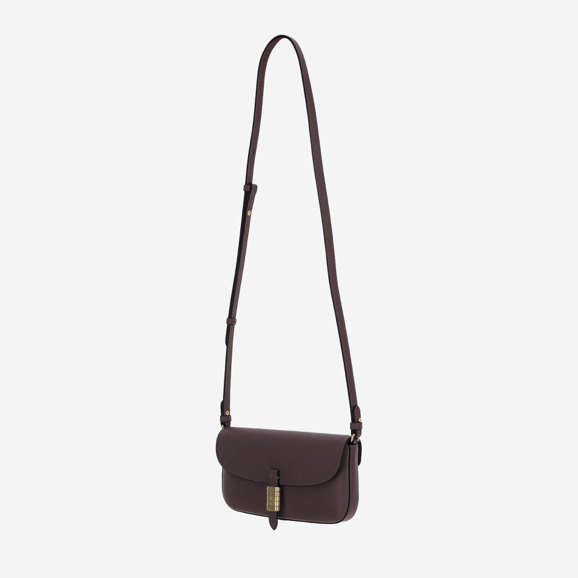 Pinko Bordeaux Saddle Leather Shoulder Bag With Flap Closure