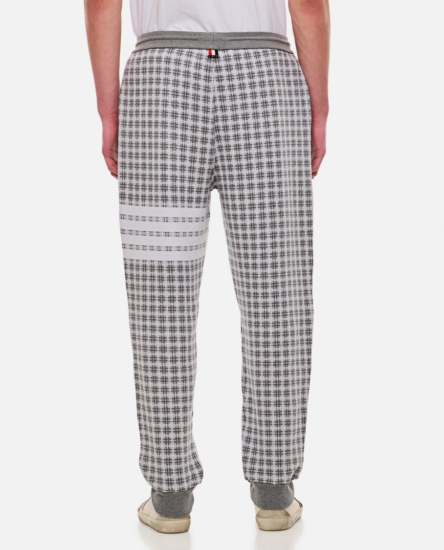 Thom Browne Check 4 Bar Cotton Sweatpants