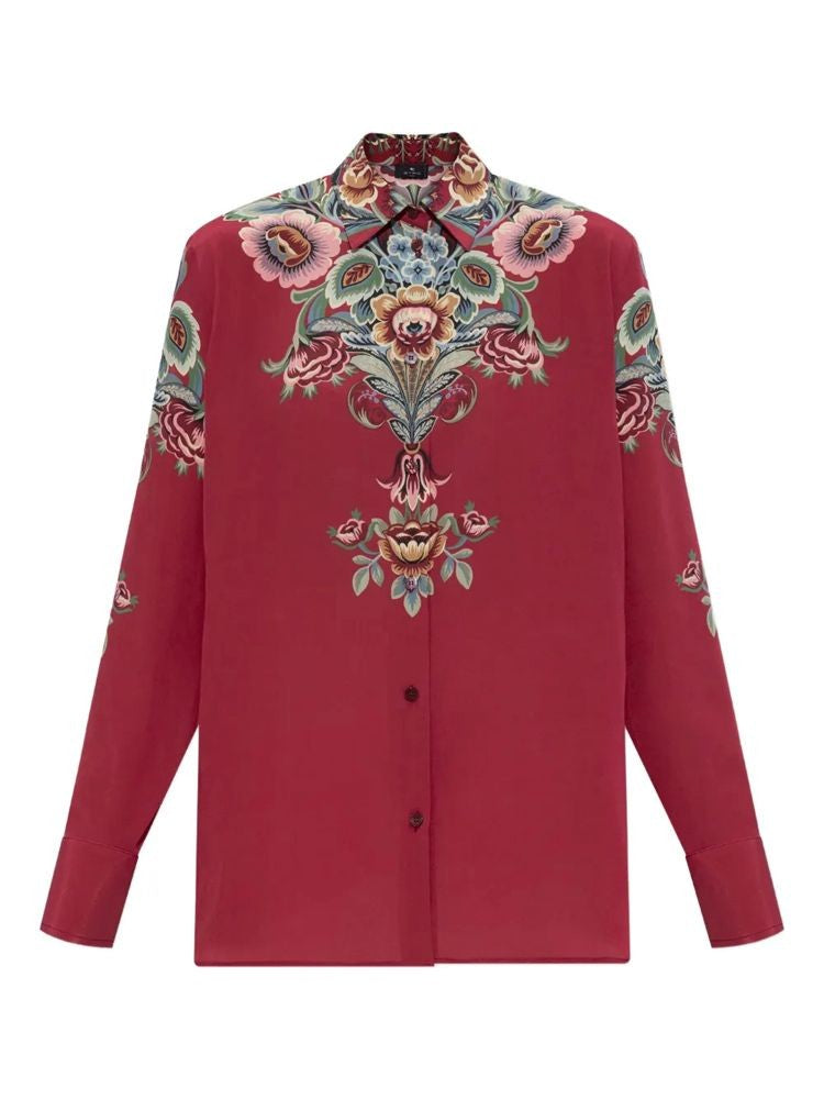 Etro Multicolour Floral Long-Sleeve Silk Shirt