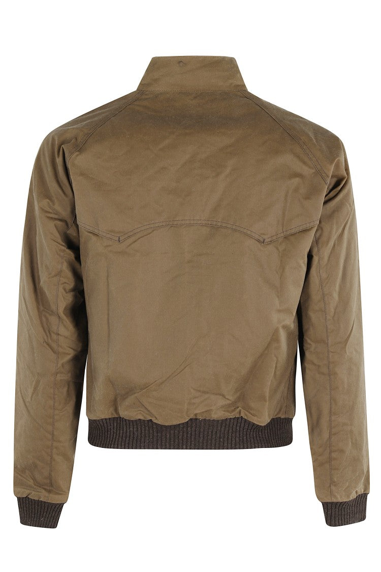 Barbour Sand Waxed Jacket With Double-Slider Zipper