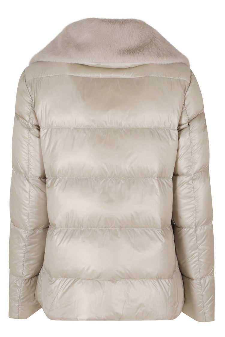 Herno Chantilly Quilted Faux Fur Lapel Down Jacket