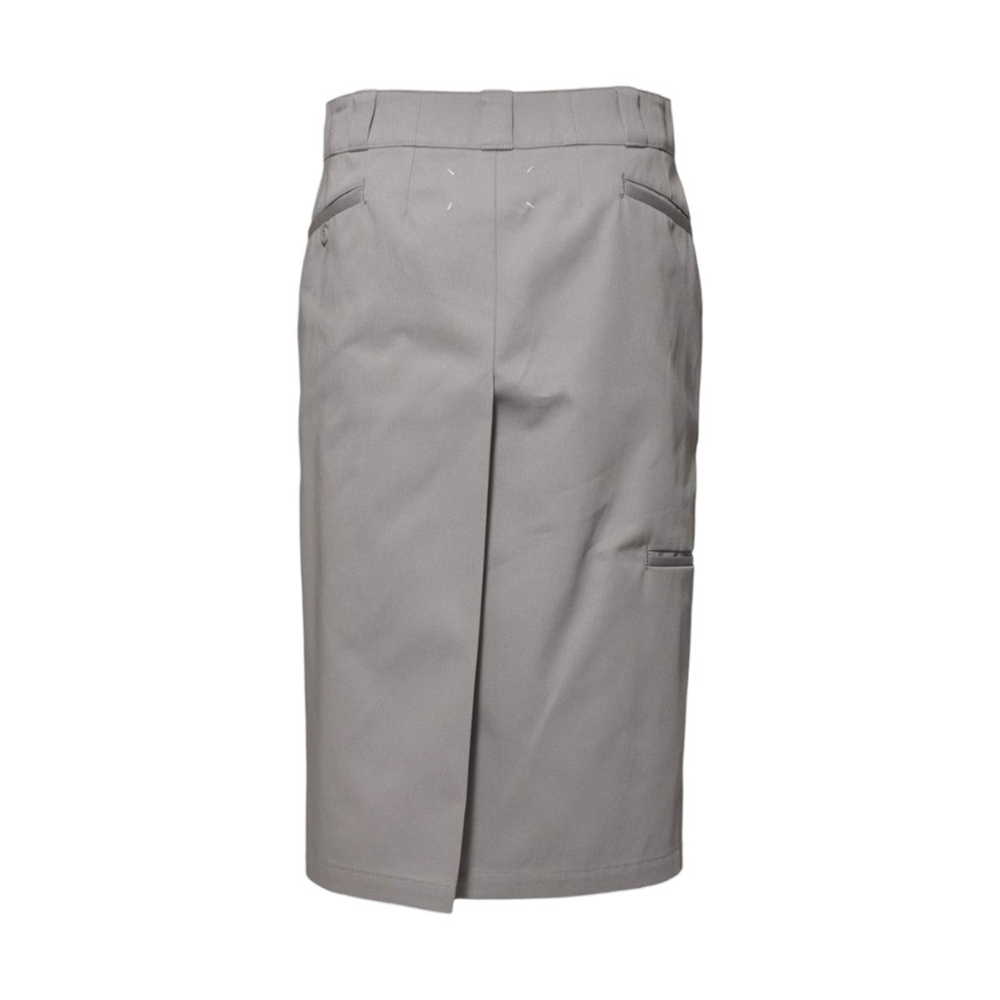 Maison Margiela Light Grey Cotton Twill Midi Skirt