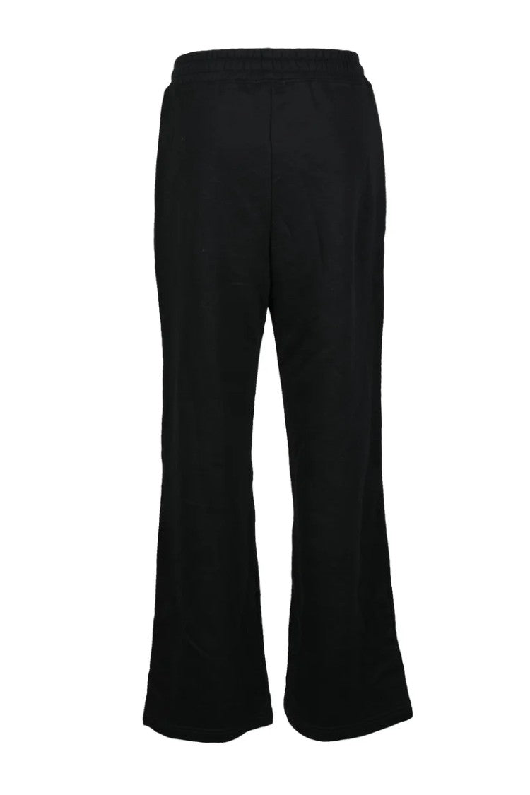 Diesel Black Wide-Leg Sweatpants With Relaxed Fit And Zippered Pockets
