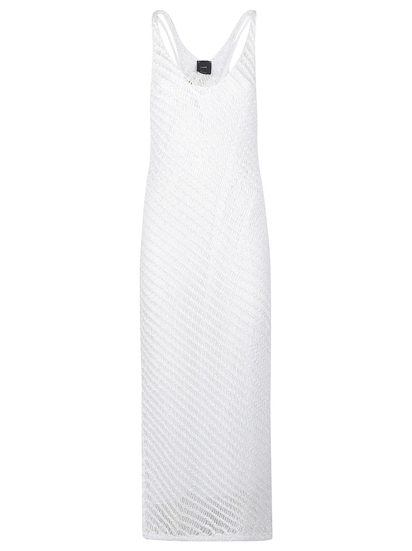 Pinko Miraggio Textured White Midi Dress