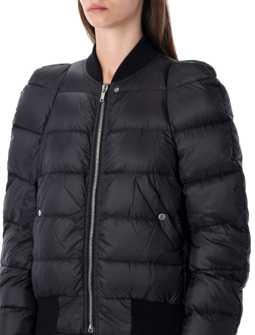 Rick Owens Black Padded Bomber Jacket