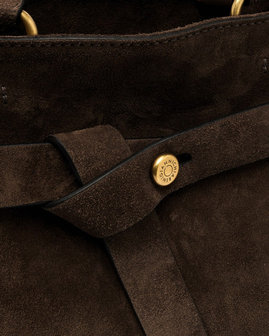 Gianni Chiarini Miranda Dark Brown Suede Handbag