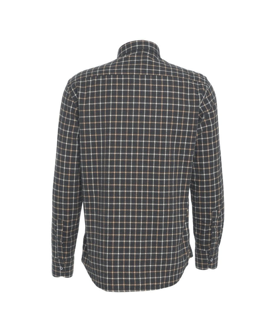 Bastoncino Checkered Shirt With Kent Collar And Buttoned Cuffs