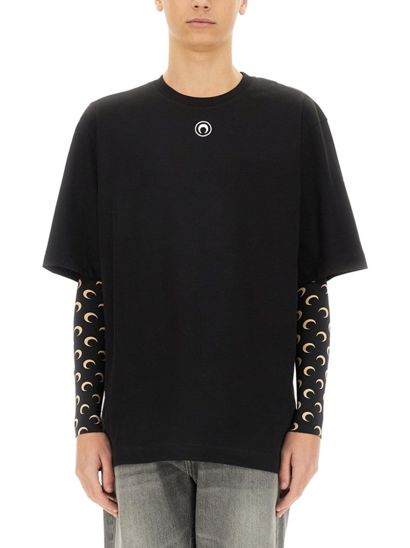 Marine Serre Loose Fit Center Emblem T-Shirt