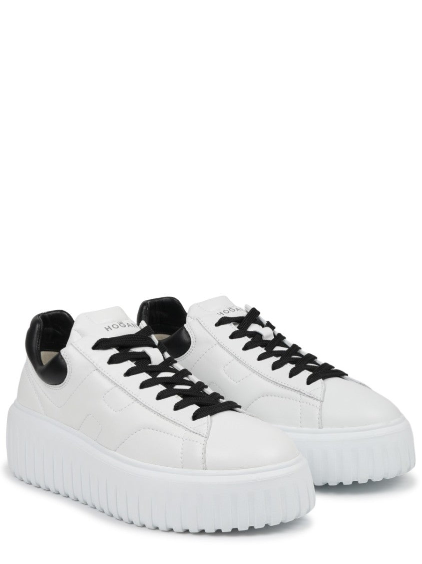 Hogan H-Stripes Ridged White Sole Mutton Sneakers