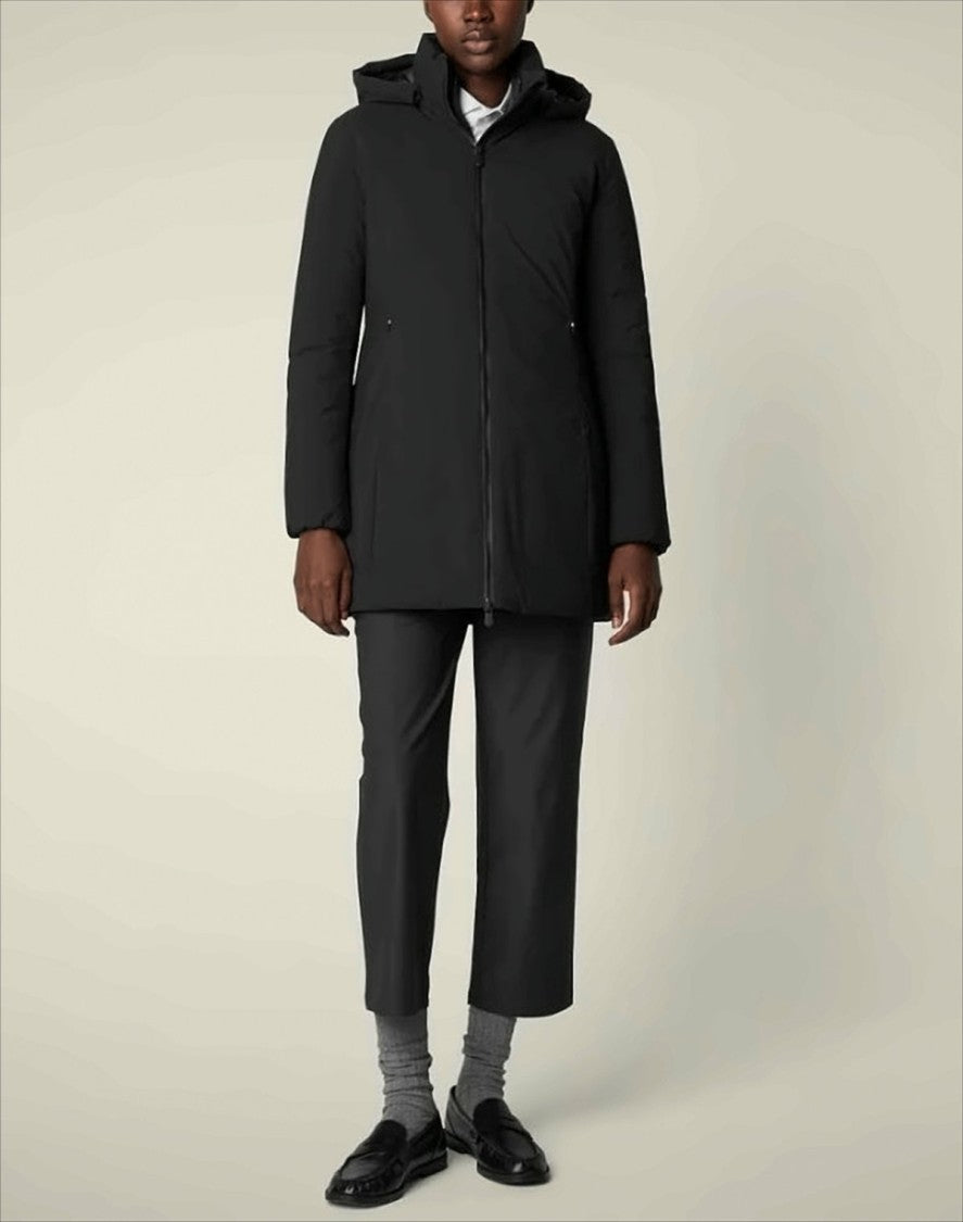 Save The Duck Short Black Jacket With Removable Hood
