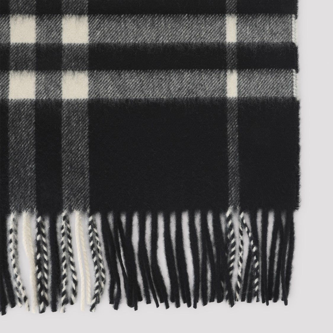 Burberry Rectangular Cashmere Scarf With Classic Check Design
