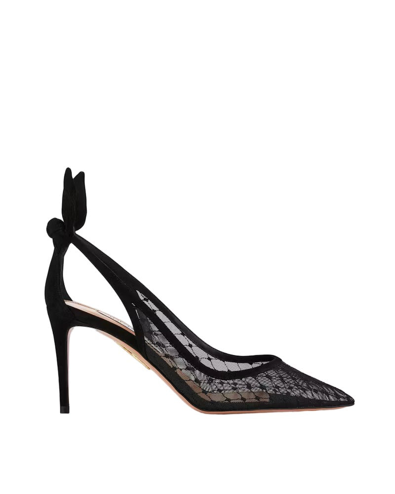 Aquazzura Bow Tie Net Pump 85
