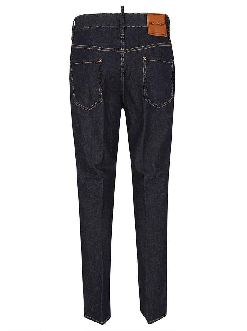 Dsquared2 Slim Fit Dark Denim Jeans With Five-Pocket Design