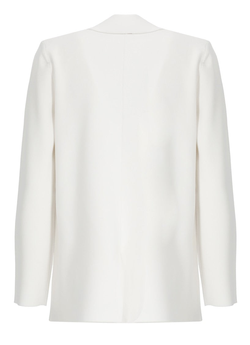 Kangra White Viscose Single Breasted Blazer
