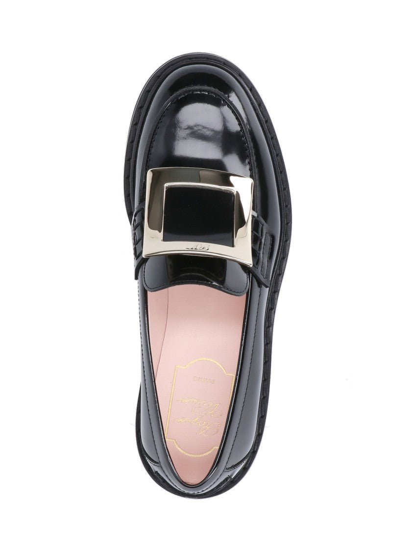 Roger Vivier Black Patent Leather Slip-On Moccasins