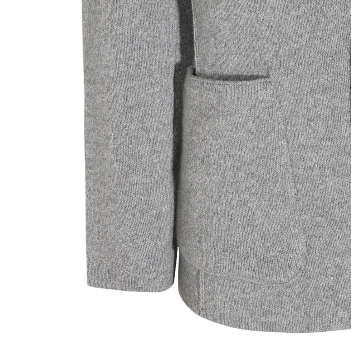 Lardini Textured Knit Notched Lapel Floral Pin Blazer