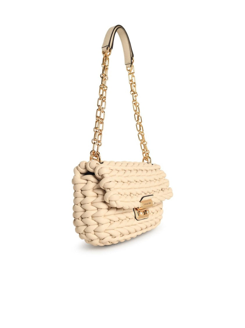 Michael Michael Kors Tribeca' Shoulder Bag In Light Cream Braided Leather