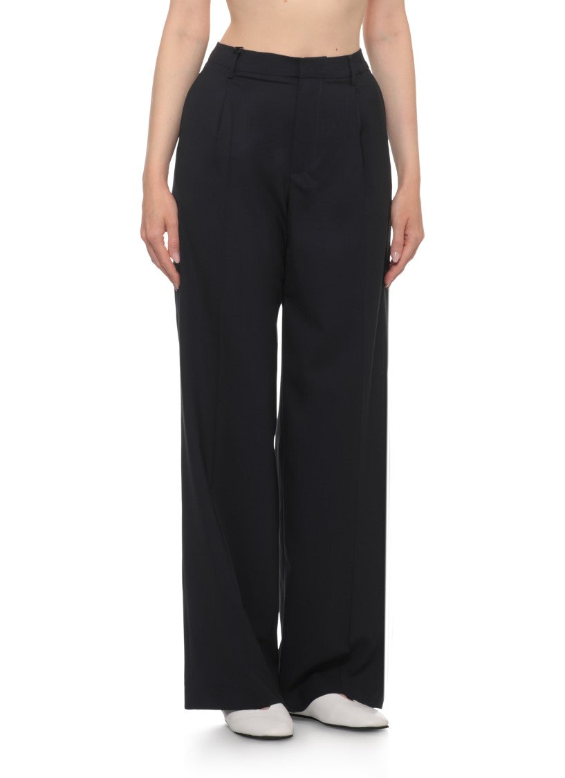Pt Torino Blue Wool Straight-Leg Pants
