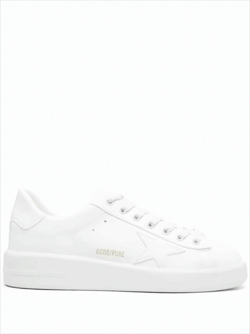 Golden Goose Minimalist White Low-Top Sneakers With Tonal Star Detail