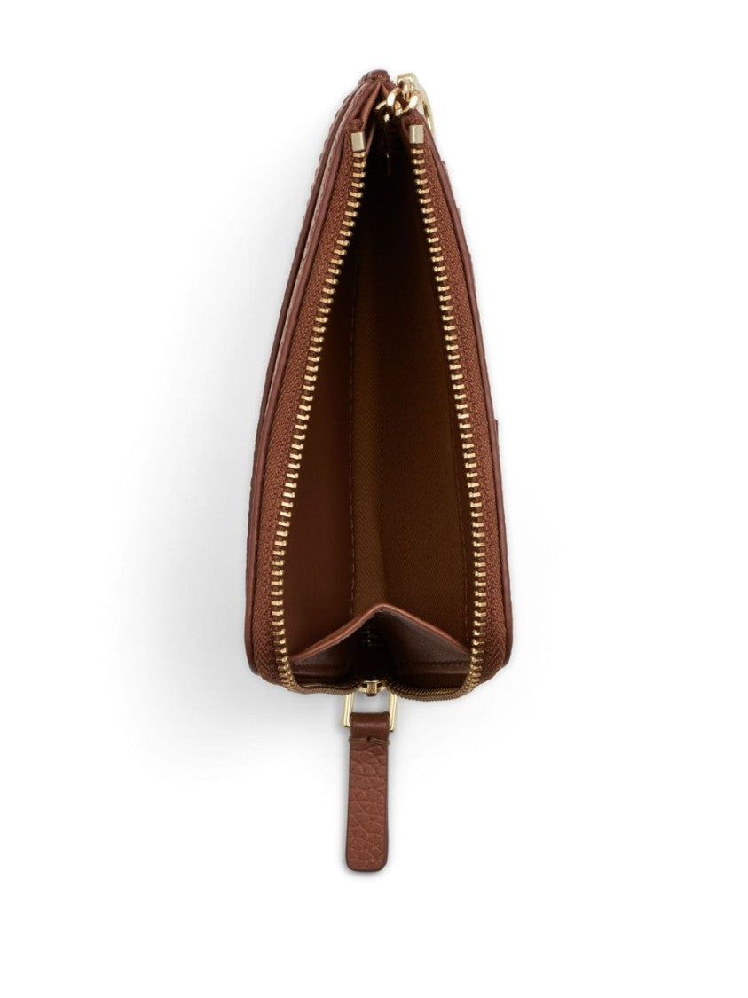 Marc Jacobs Textured Leather Zip-Around Wallet With Chain Detail