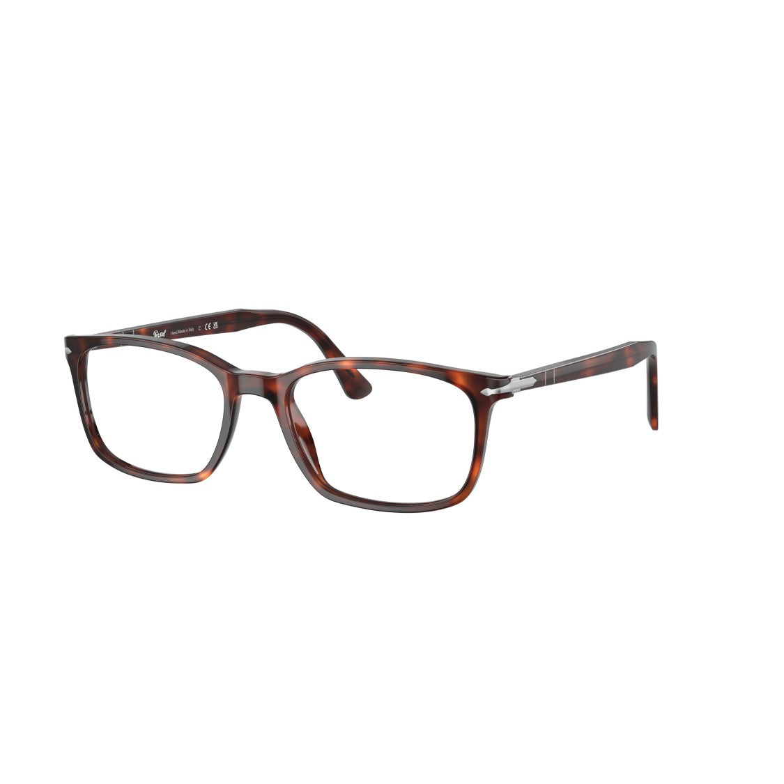 Persol 0Po3189v Tortoiseshell Acetate Rectangular Eyeglasses With Silver Accents