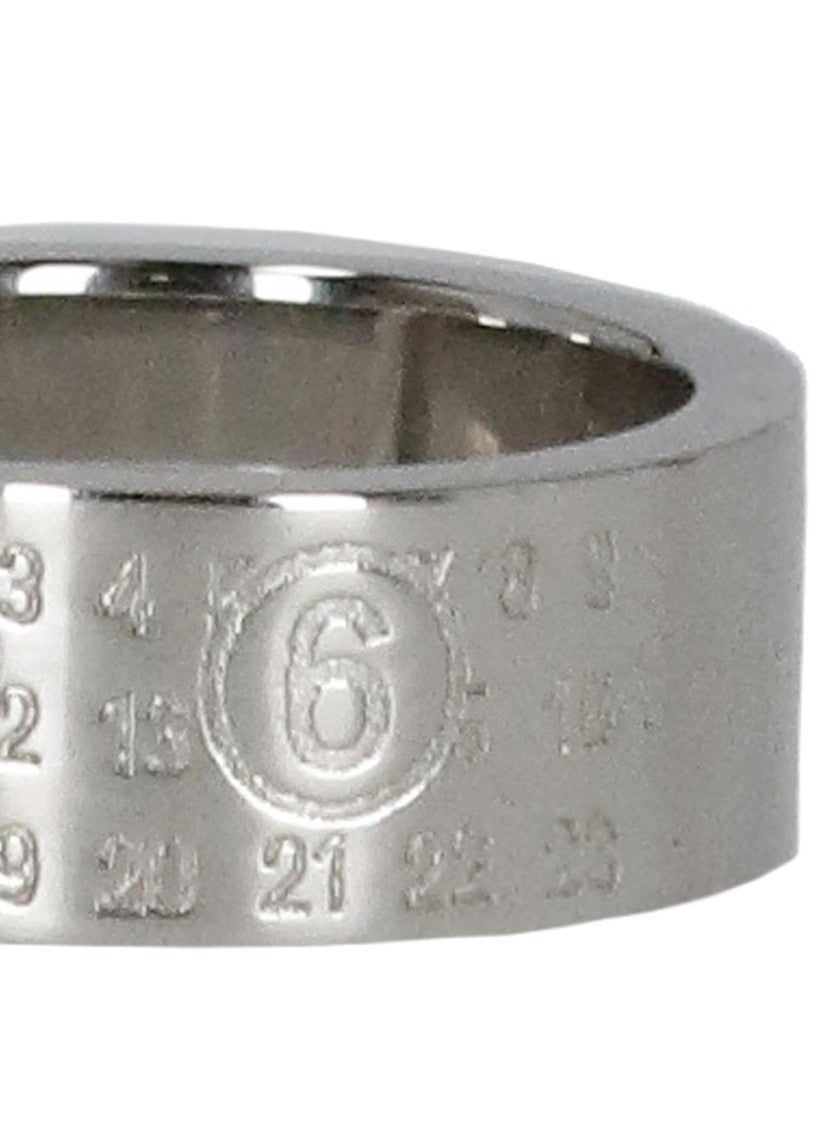 Mm6 By Maison Margiela Polished Brass Ring With Embossed Numeric Detail