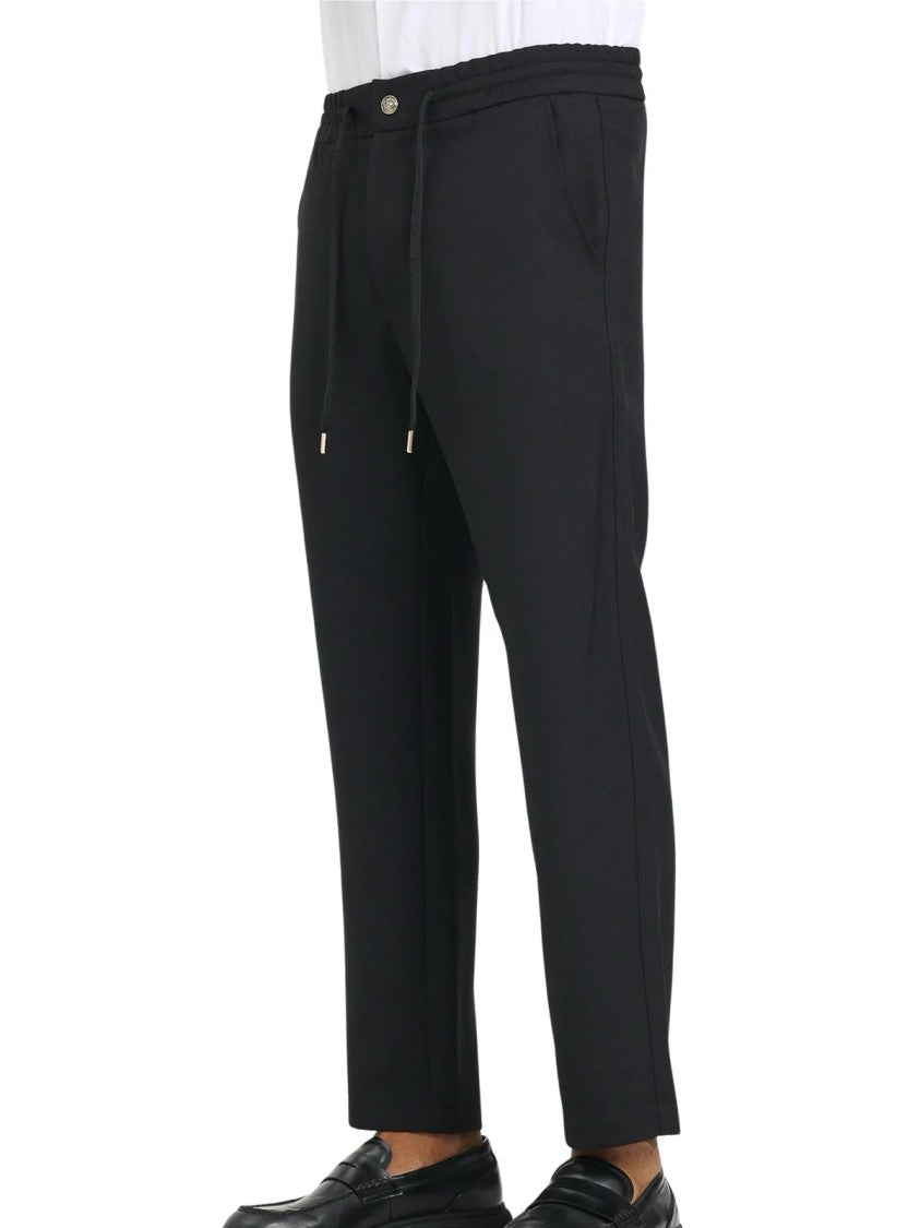 Versace Jeans Couture Black Polyester Straight-Leg Pants