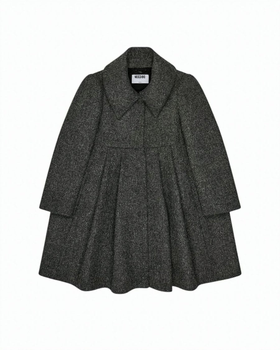 Moschino Structured Dark Grey Flared Moschino Coat