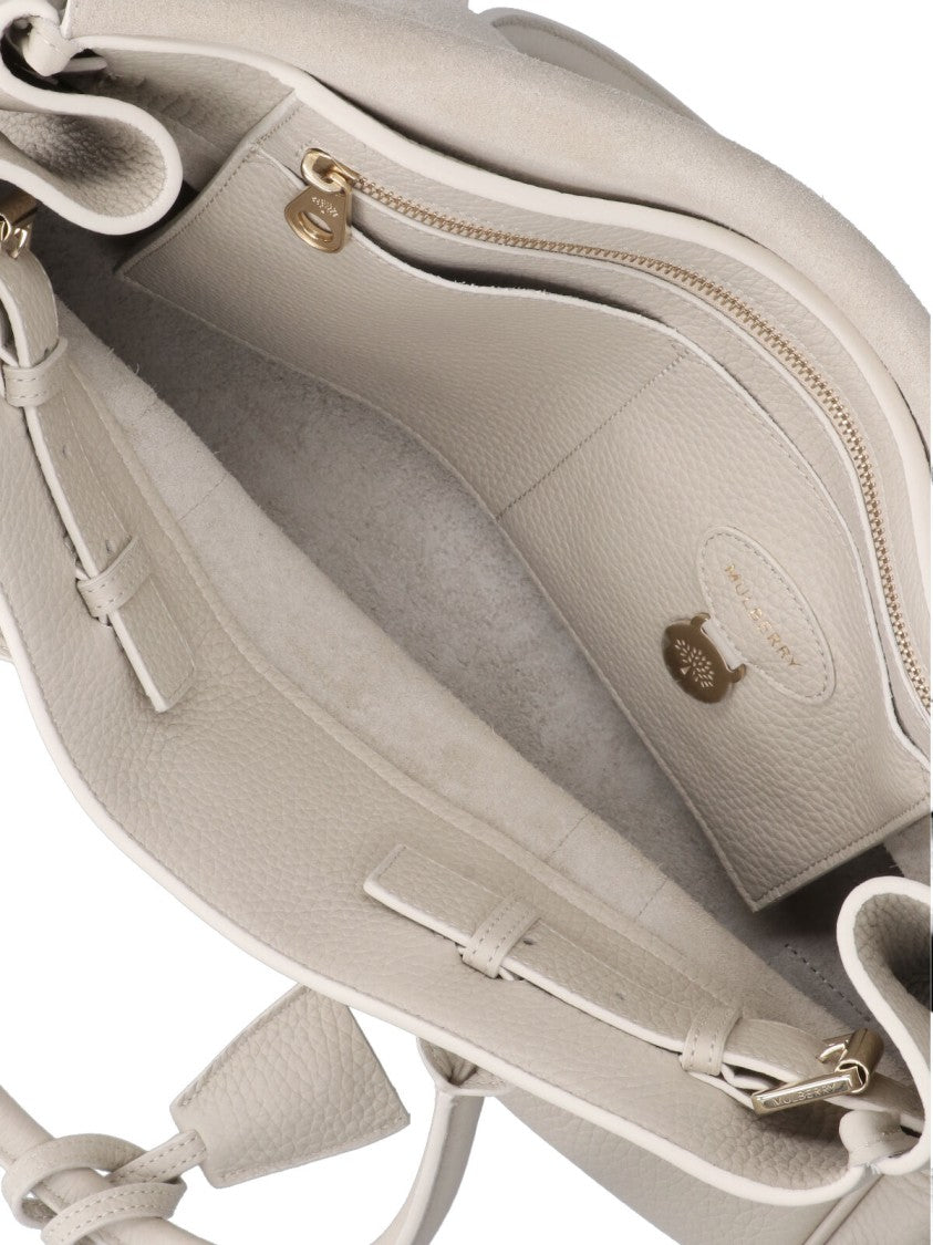 Mulberry Pebbled Leather Handbag With Twist-Lock Closure