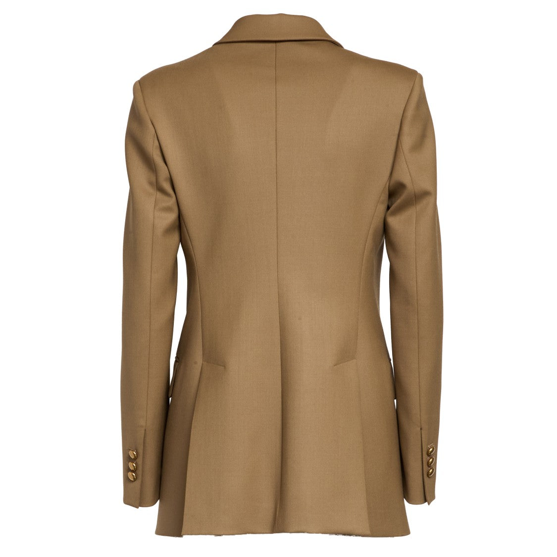 Parosh Camel Double-Breasted Notched Lapel Blazer