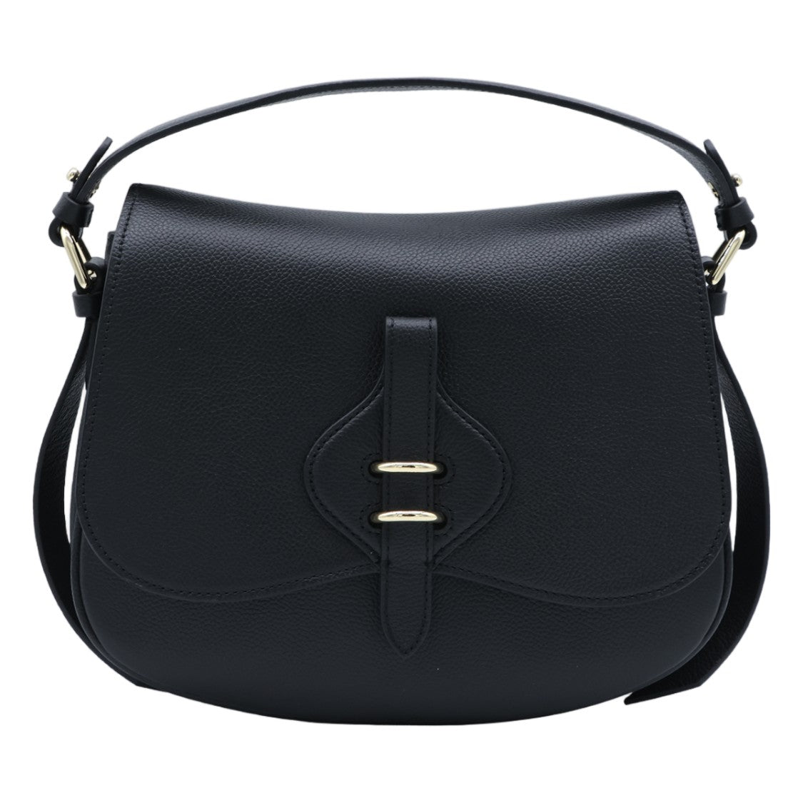 Coccinelle Structured Black Shoulder Bag With Gold-Tone Hardware