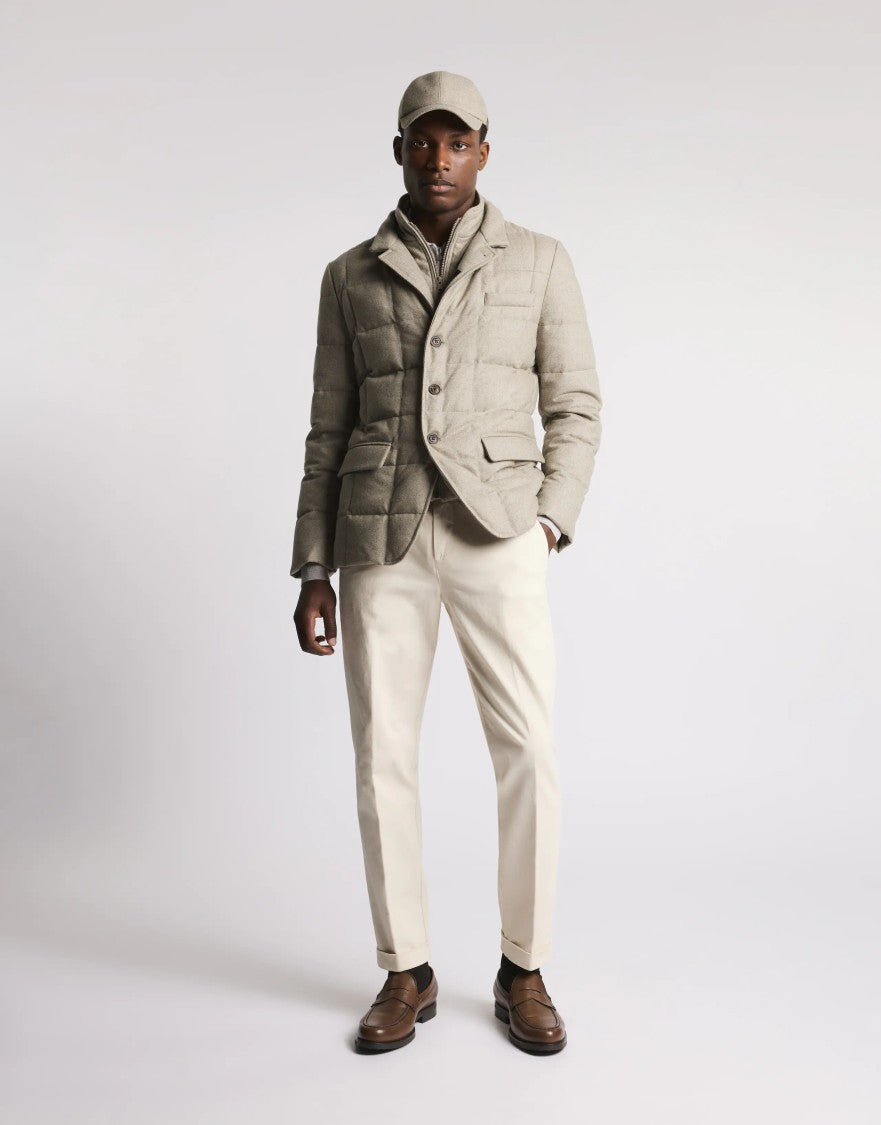 Fay Padded Boxy Down Jacket With Flap Pockets