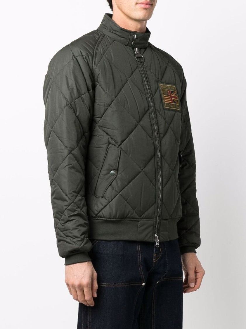 Barbour Quilted High Neck Jacket With Logo Accents