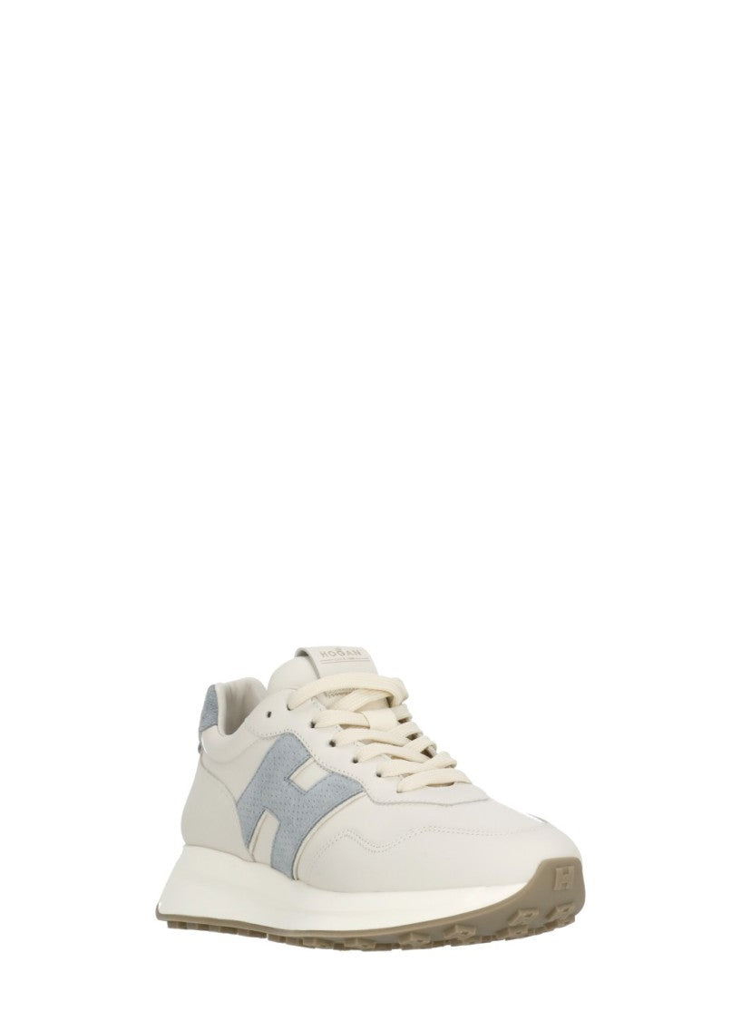 Hogan Beige H641 Smooth Leather Sneakers